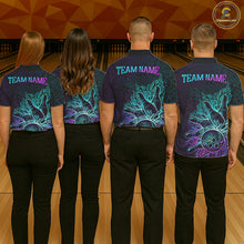 Load image into Gallery viewer, Blue &amp; Purple Tribal Pattern Bowling Ball Jersey For Women Custom Tribal Team Shirts Bowling League NYN2928
