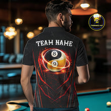 Load image into Gallery viewer, Lightning Yin Yang Black And Red Mens Billiard Pool Shirts Custom Grunge Billiard Team Jersey NYN3308