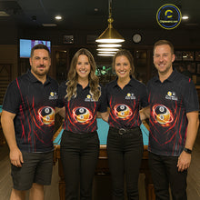 Load image into Gallery viewer, Lightning Yin Yang Black And Red Mens Billiard Pool Shirts Custom Grunge Billiard Team Jersey NYN3308