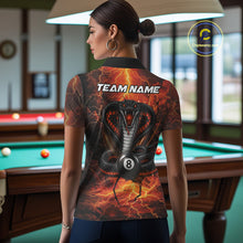 Load image into Gallery viewer, Cobra 8 Ball Cracked Thunder Lightning Billiard Shirts For Women Custom Billiard Team Jersey | Orange NYN3311