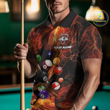 Load image into Gallery viewer, Dragon 8 Ball Cracked Thunder Lightning Billiard Shirts For Men Custom Billiard Team Jersey | Orange NYN3312