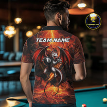 Load image into Gallery viewer, Dragon 8 Ball Cracked Thunder Lightning Billiard Shirts For Men Custom Billiard Team Jersey | Orange NYN3312