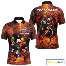 Load image into Gallery viewer, Dragon 8 ball cracked lightning billiard polo shirt for men custom team jersey