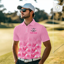 Load image into Gallery viewer, Pink Splatter Golf Shirts For Men Breast Cancer Awareness Golf Jerseys Short Sleeve Golf Tops NYN3315