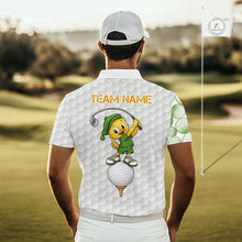 Load image into Gallery viewer, Funny Duck Golfer Polos Team Outfits Yellow And Green Golf Jerseys For Men, Best Mens Golf Shirts NYN3317