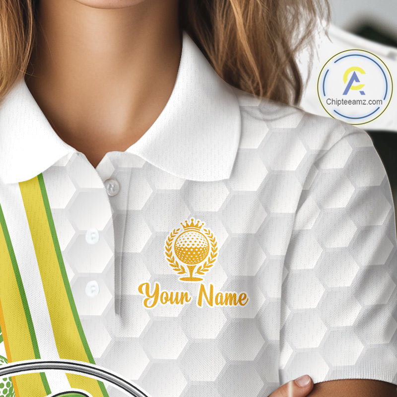 Funny Duck Golfer Polos Team Outfits Yellow And Green Golf Jerseys For Women, Best Mens Golf Shirts NYN3317