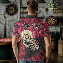 Load image into Gallery viewer, Pink Star Funny Skeleton Dartboard Custom Mens Polo Dart Shirt Funny Dart Jerseys NYN1759