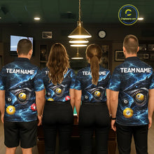 Load image into Gallery viewer, Thunder Blue Funny Shark Play Pool 8 Ball Women's Billiard Shirt Custom Billiard Team League Attire NYN2558