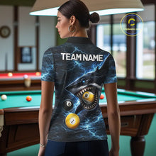 Load image into Gallery viewer, Thunder Blue Funny Shark Play Pool 8 Ball Women's Billiard Shirt Custom Billiard Team League Attire NYN2558