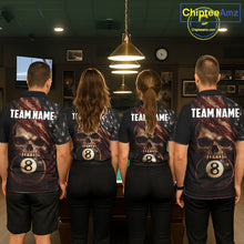 Load image into Gallery viewer, Grunge Vintage US Flag Skull Pool 8 Ball Men Billiard Shirt Custom Retro Billiard Team Attire NYN2563