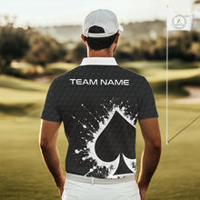 Load image into Gallery viewer, Poker Mens Golf Polo Shirt Custom Name Splatter Poker Golf Top For Team, Golfer Gift For Golfers NYN3325