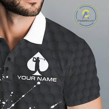 Load image into Gallery viewer, Poker Mens Golf Polo Shirt Custom Name Splatter Poker Golf Top For Team, Golfer Gift For Golfers NYN3325