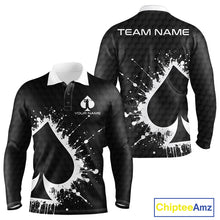 Load image into Gallery viewer, Poker splatter golf polo long sleeve shirt for men custom name golf team apparel