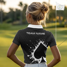 Load image into Gallery viewer, Poker Womens Golf Polo Shirt Custom Name Splatter Poker Golf Top For Team, Golfer Gift For Golfers NYN3325