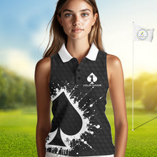 Load image into Gallery viewer, Poker Womens Golf Polo Shirt Custom Name Splatter Poker Golf Top For Team, Golfer Gift For Golfers NYN3325