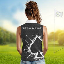 Load image into Gallery viewer, Poker Womens Golf Polo Shirt Custom Name Splatter Poker Golf Top For Team, Golfer Gift For Golfers NYN3325