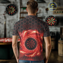 Load image into Gallery viewer, Black &amp; Red Storm Lightning Dartboard Custom Mens Polo Dart Shirt Halftone Dart Jerseys NYN1775