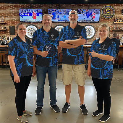 Blue Broken Glass Dartboard Lightning Dart Shirt Custom Dart Jersey For Women, Gifts For Dart Players NYN3335