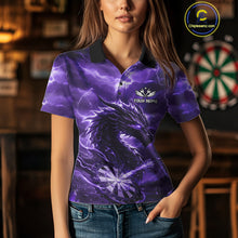 Load image into Gallery viewer, Lightning Dragon Purple Dartboard Custom Dart Men Polo Shirt Outfits Dart Jerseys NYN1786
