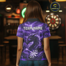 Load image into Gallery viewer, Lightning Dragon Purple Dartboard Custom Dart Men Polo Shirt Outfits Dart Jerseys NYN1786