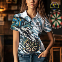 Load image into Gallery viewer, Personalized Cracked Darts Polo &amp; Quarter Zip Shirt Custom Funny Wolf Claws Darts Attire For Women NYN2950
