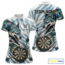 Load image into Gallery viewer, Personalized Cracked Darts Polo &amp; Quarter Zip Shirt Custom Funny Wolf Claws Darts Attire For Women NYN2950