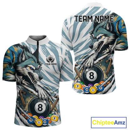 Personalized Wolf Claws 8 Ball Billiard Pool Shirt Custom Funny Billiard 3D Team Attire For Men NYN2951