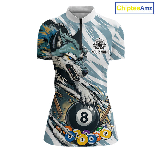 Personalized Wolf Claws 8 Ball Billiard Pool Shirt Custom Funny Billiard 3D Team Attire For Women NYN2951