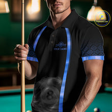 Load image into Gallery viewer, Black&amp;Blue Thunder Lightning 8 Ball Pool Billiard Jerseys For Men Custom Billiard Team Shirt NYN3159
