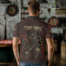 Load image into Gallery viewer, Red Dripping Cobra Dartboard Custom Men&#39;s Polo Darts Shirt Grunge Skull Darts Jersey NYN1796