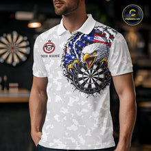 Load image into Gallery viewer, Personalized American Flag Skull Eagle Grey Camo Darts Shirts For Men Patriotic Darts Team Outfits NYN3354