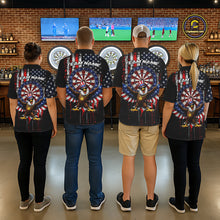 Load image into Gallery viewer, Custom Funny Rich Eagle Grunge US Flag Darts Polo Shirts For Women Patriotic Darts Team Jerseys NYN2757