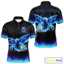 Load image into Gallery viewer, Blue Flaming Eagle Play 8 Ball And 9 Ball Billiard Pool Shirt For Men Custom Billiard Team Appeal NYN2761