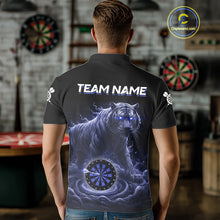 Load image into Gallery viewer, Custom Blue Smokes Funny Tiger Dartboard Men Darts Polo Shirt, Outfits Dart Jerseys NYN1811
