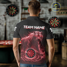 Load image into Gallery viewer, Custom Red Smokes Funny Tiger Dartboard Men Darts Polo Shirt, Outfits Dart Jerseys NYN1812