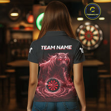 Load image into Gallery viewer, Custom Red Smokes Funny Tiger Dartboard Women Darts Polo Shirt, Outfits Dart Jerseys NYN1812