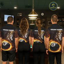 Load image into Gallery viewer, Yellow Flames Crown Lion Pool 8 Ball Women Billiard Polo &amp; 1/4-Zip Shirt Custom Billiard Attire NYN2605
