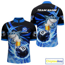 Load image into Gallery viewer, Thunder Lighting Blue 8 Ball Billiard Pool Shirt For Men Custom Funny Shark Billiard Team Appeal NYN2766