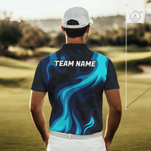 Load image into Gallery viewer, Mens Golf Ball Pattern Shirts Custom Black And Blue Mens Golf Polos Golf Team Outfits NYN3383