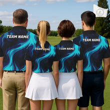 Load image into Gallery viewer, Mens Golf Ball Pattern Shirts Custom Black And Blue Mens Golf Polos Golf Team Outfits NYN3383