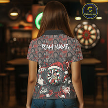 Load image into Gallery viewer, Custom Funny Dartboard Red Graffiti Christmas Darts Polo Shirt For Women, Xmas Dart Jerseys NYN1829