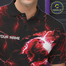 Load image into Gallery viewer, Male bowler wearing thunder tiger bowling jersey during tournament competition, premium bowling apparel for wildlife enthusiasts, sports fans and championship bowlers, symbolizing confidence, determination and fearless performance.