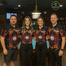 Load image into Gallery viewer, Skull Tribal Ball Pool Women Billiard Polo &amp; 1/4-Zip Shirts Custom Flame 8 Ball Billiard Attire NYN2389