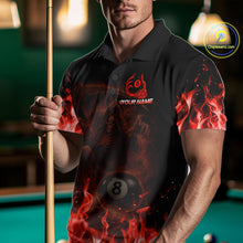 Load image into Gallery viewer, Custom Red Flaming Grim Reaper 8 Ball Billiard Pool Shirts For Men Bowling Polo &amp; 1/4-Zip Jersey NYN2775
