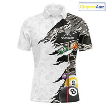 Load image into Gallery viewer, 8 Ball 9 Ball Billiard Cue Shirt For Men Custom Grey Camo Pool Team Jersey