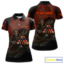 Load image into Gallery viewer, Custom Black And Gold 8 Ball 9 Ball Break Glass Billiard Shirt For Women, Pool Billiard Clothes Jersey NYN3019