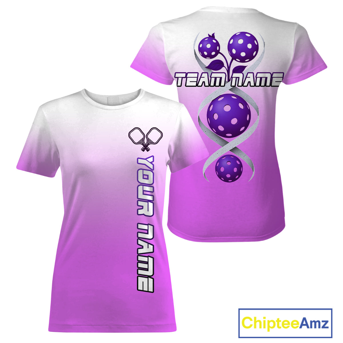 Purple Pickleball It's In My DNA Custom Pickleball T-Shirt For Women, Pickleball Team NYN0954