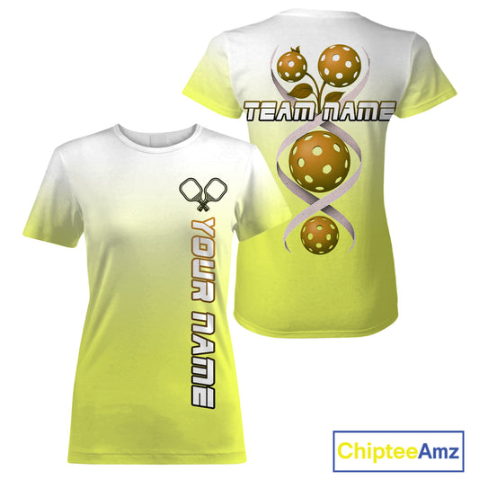 Yellow Pickleball It's In My DNA Custom Pickleball T-Shirt For Women, Pickleball Team NYN0955