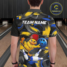 Load image into Gallery viewer, Blue And Yellow Funny Duck Bowling Shirts For Men Personalized Bowling Team Name Outfits NYN3190