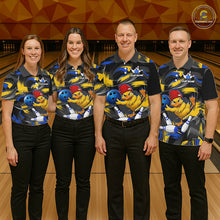 Load image into Gallery viewer, Blue And Yellow Funny Duck Bowling Shirts For Men Personalized Bowling Team Name Outfits NYN3190